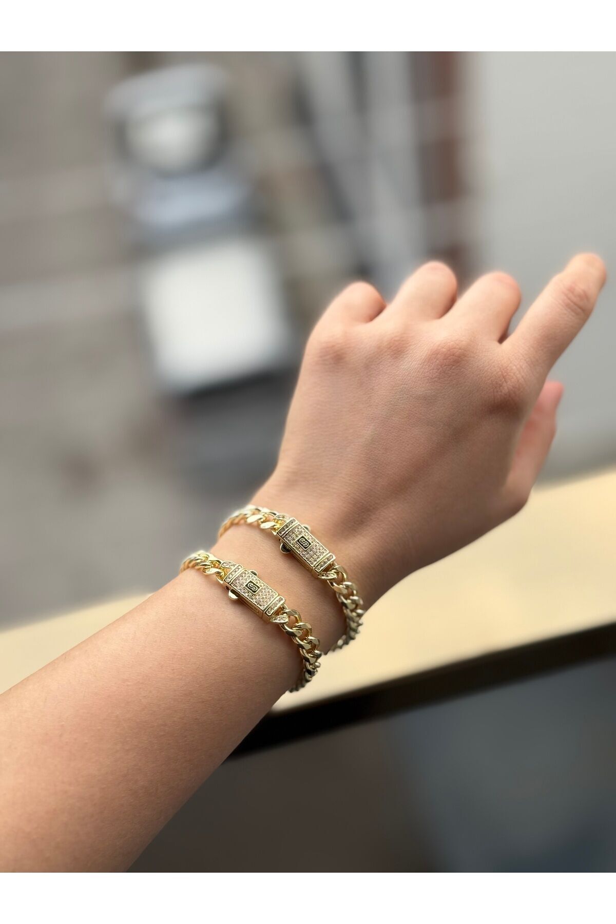 14K Altın Renk Gurmet Bileklik ‘ Logolu