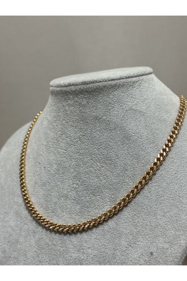 Silindir Zincirli Külçe Altın Kolye