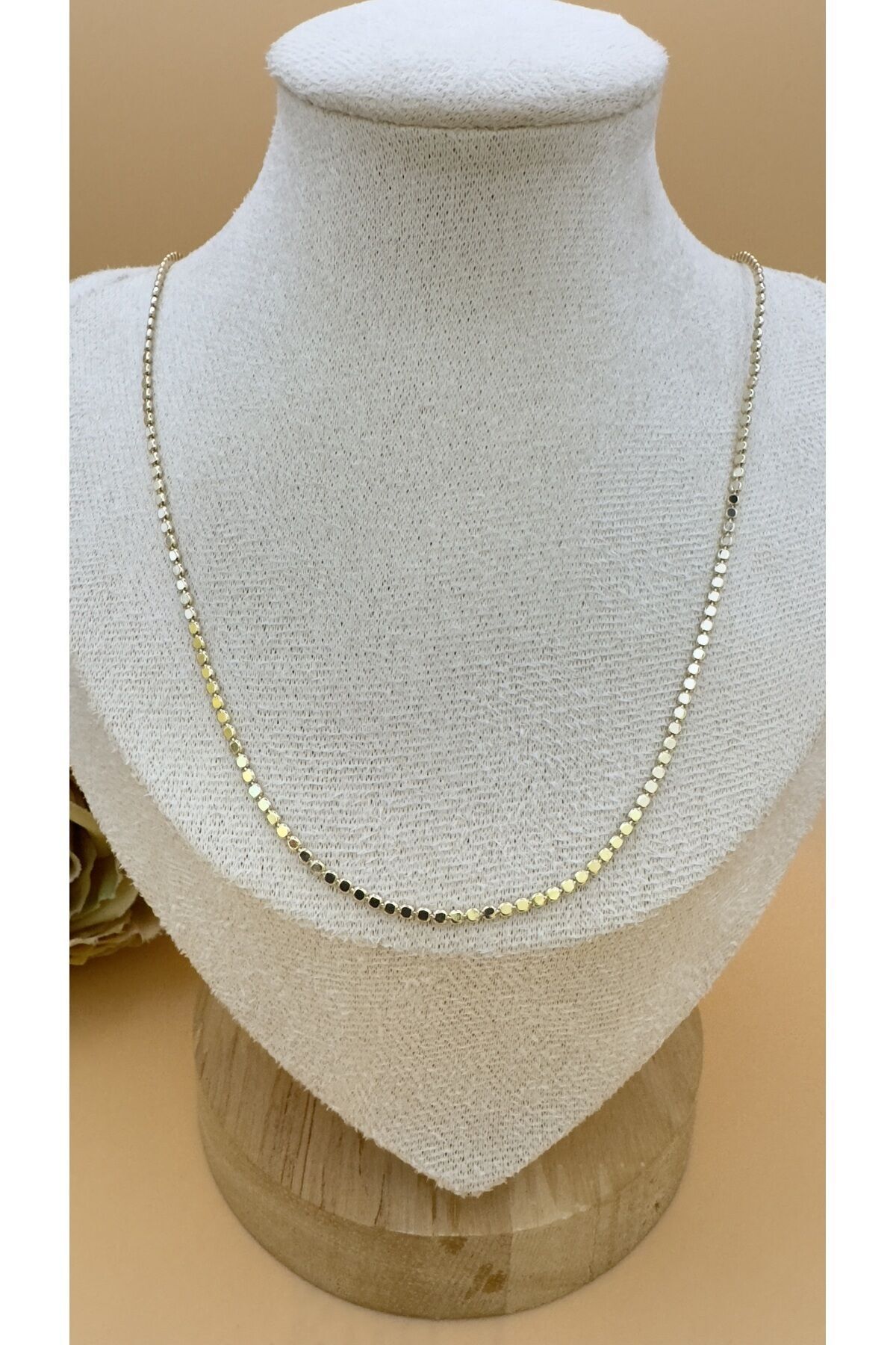 22 K Altın Kaplamalı Külçe Çelik Kolye