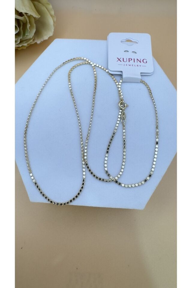 22 K Altın Kaplamalı Külçe Çelik Kolye