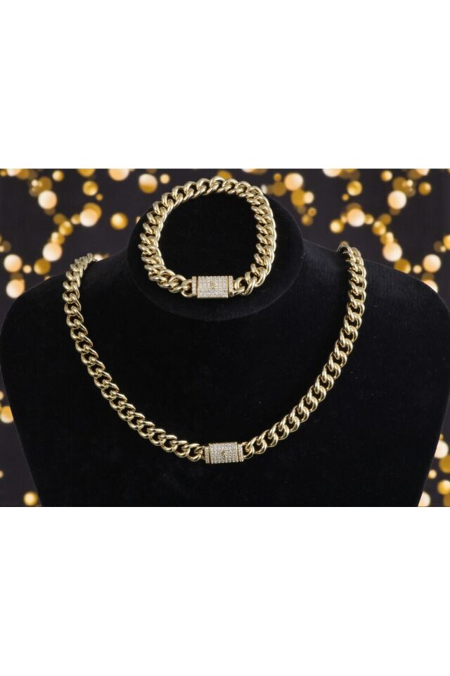 Zirkon Taş Detay Gurmet Seri Kolye-Bileklik