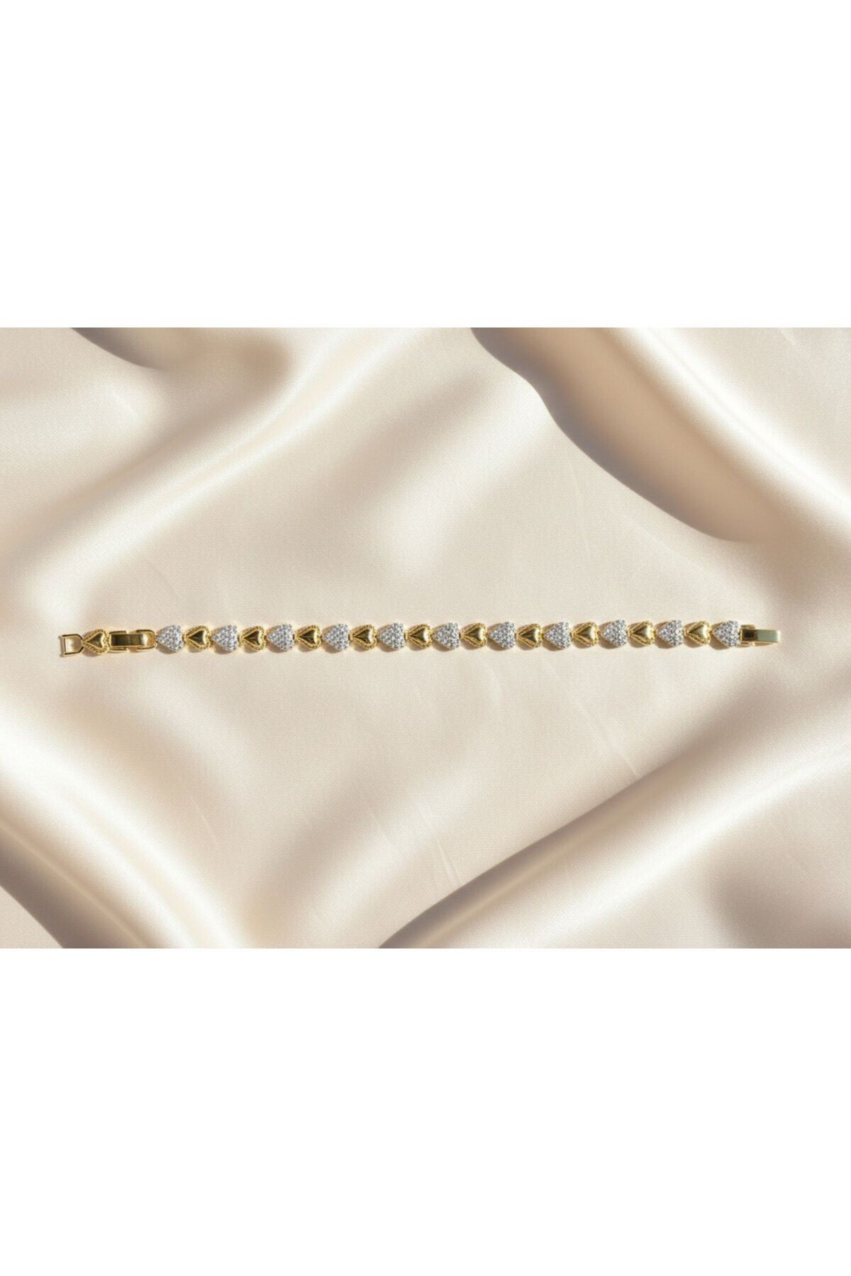 Xuping Taşlı Kalpli Bileklik 14K Gold