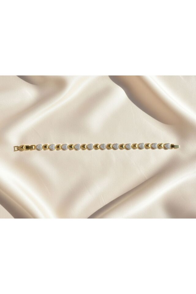 Xuping Taşlı Kalpli Bileklik 14K Gold
