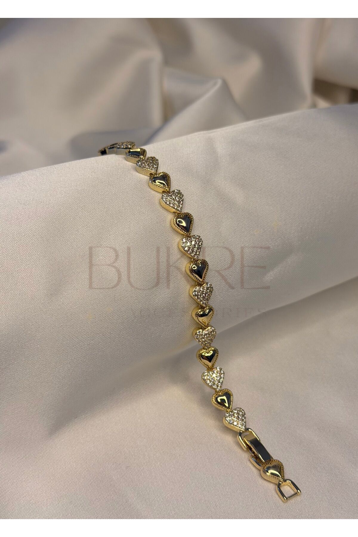 Xuping 14K VİP Gold Zirkon Taşlı Kalp Bileklik 17+2cm