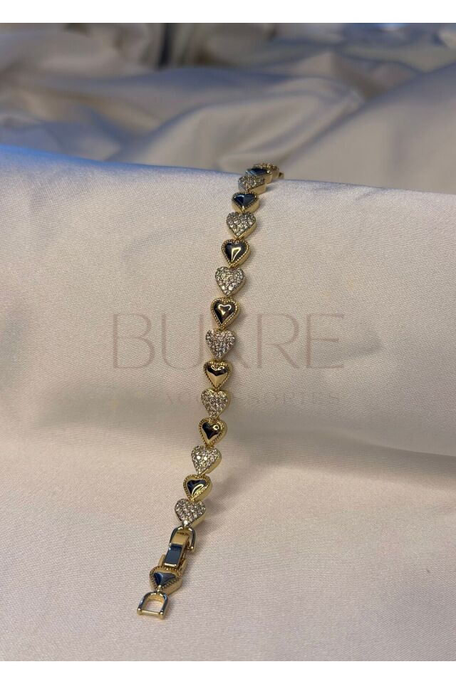 Xuping 14K VİP Gold Zirkon Taşlı Kalp Bileklik 17+2cm