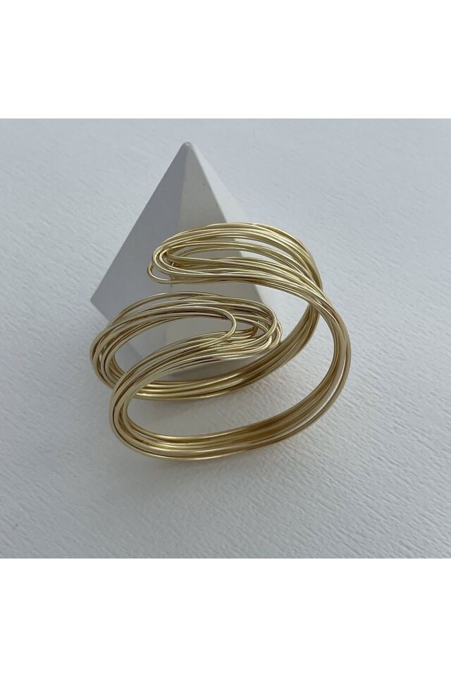 7 sıra sarmal çelik gold kelepçe