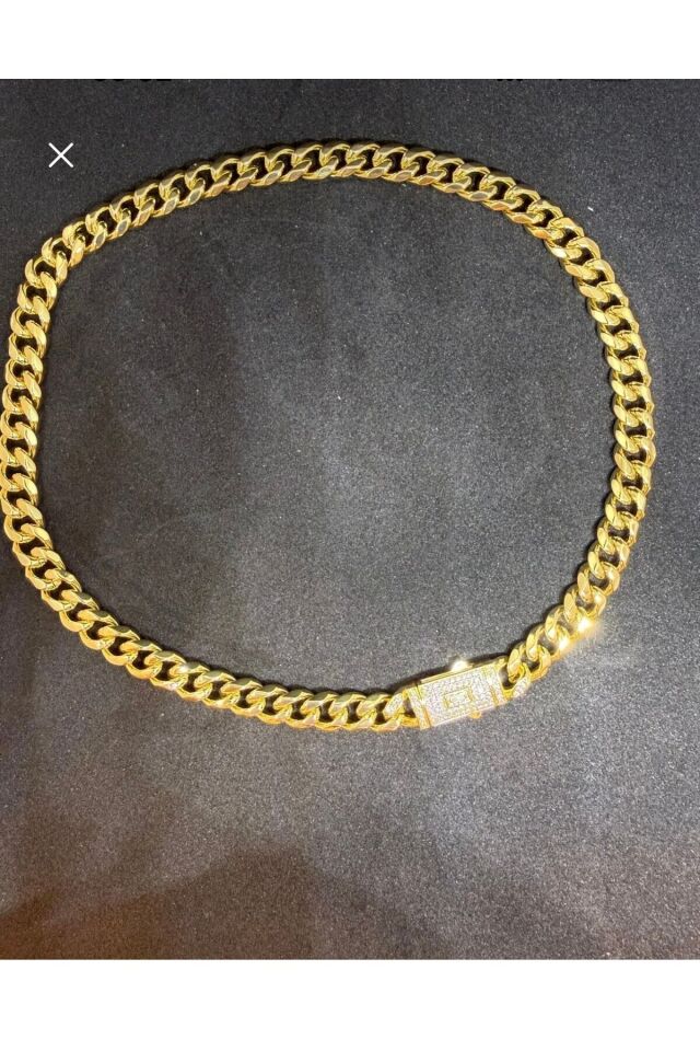 monaco model ikonik kilitli gurmet kolye 14K altın kaplama