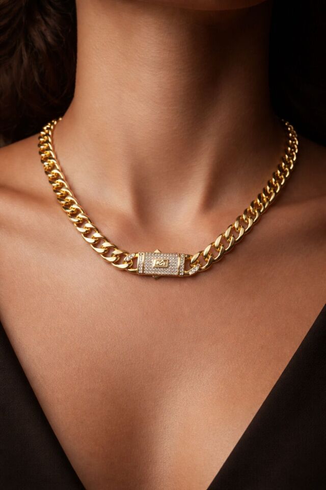 14K Altın Kaplama Gurmet Özel Tasarım Kolye