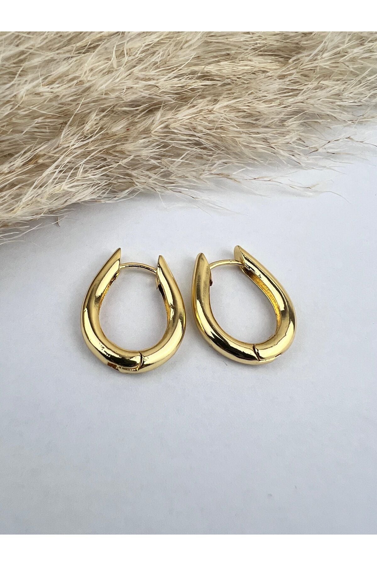 Oval Halka Gold küpe