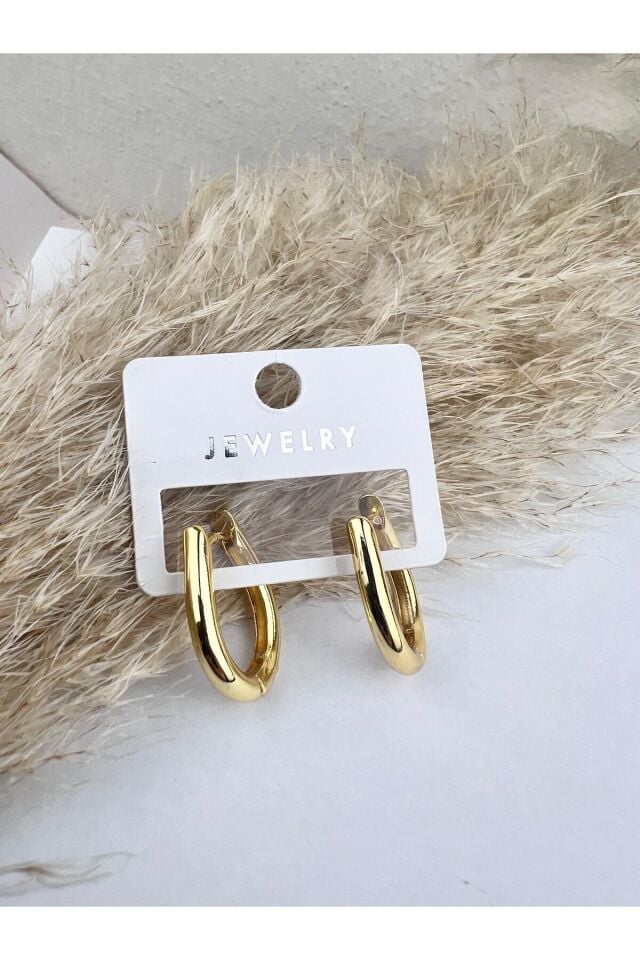 Oval Halka Gold küpe
