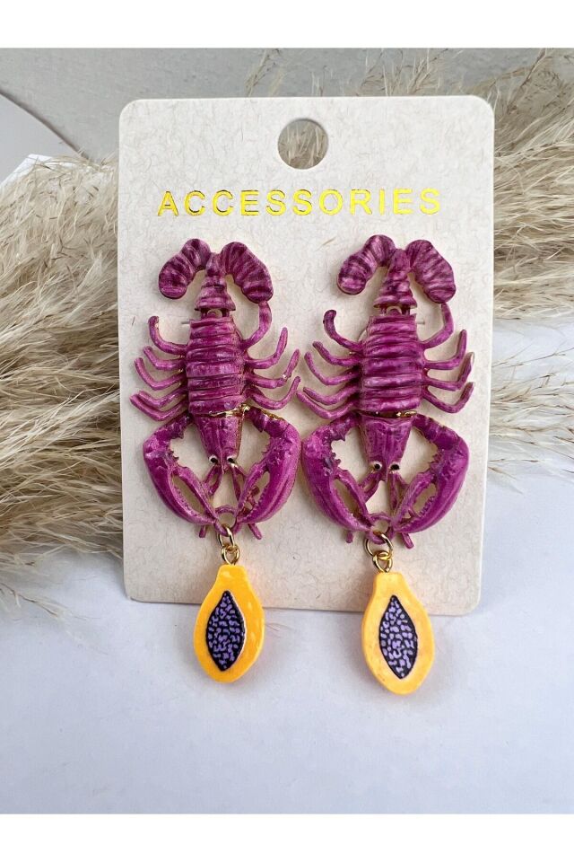 Pembe Yengeç Kadın Küpe