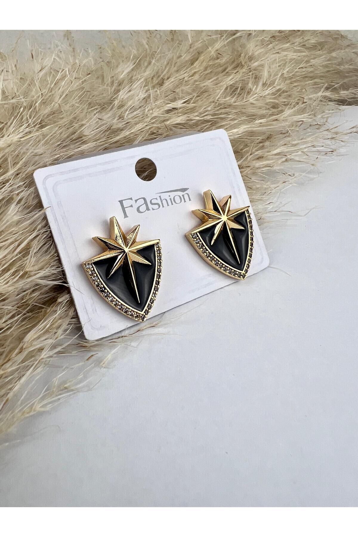 Mineli Kutup Yıldız Desen Kadın Küpe