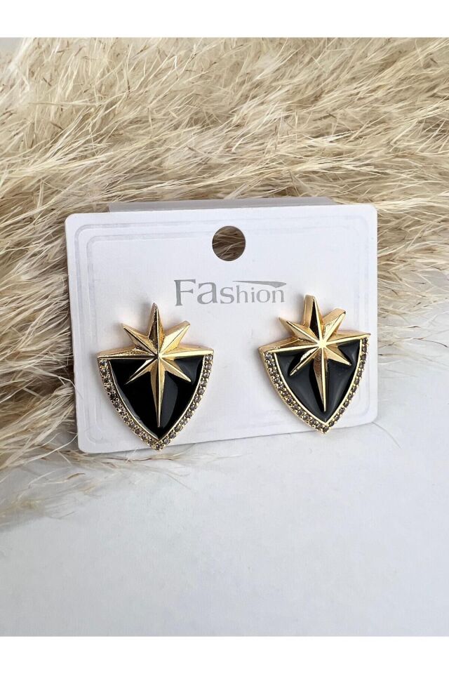 Mineli Kutup Yıldız Desen Kadın Küpe