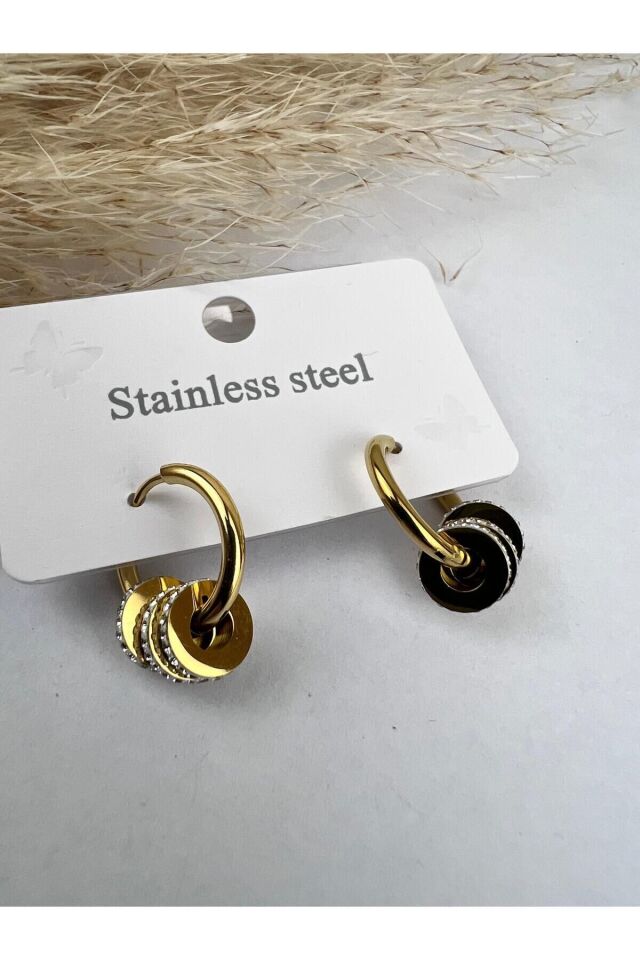 Halka Taşlı Salantılı Kadın Küpe