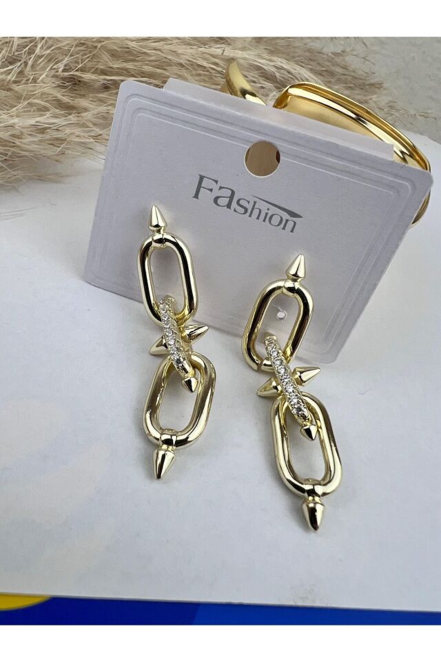 Tiffany Küpe Taşlı Küpe