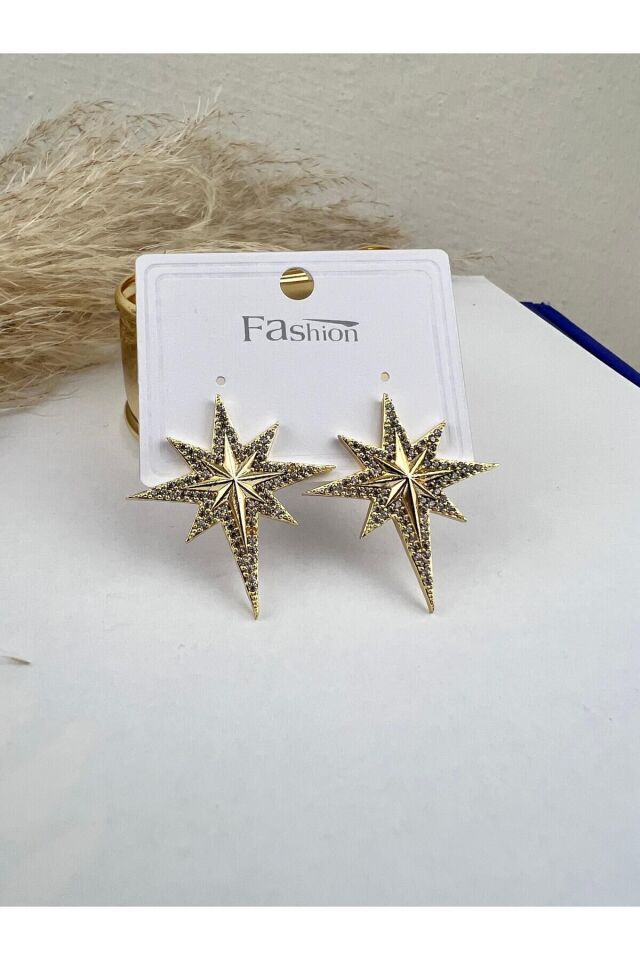 Taşlı Kutup Yıldızı Küpe