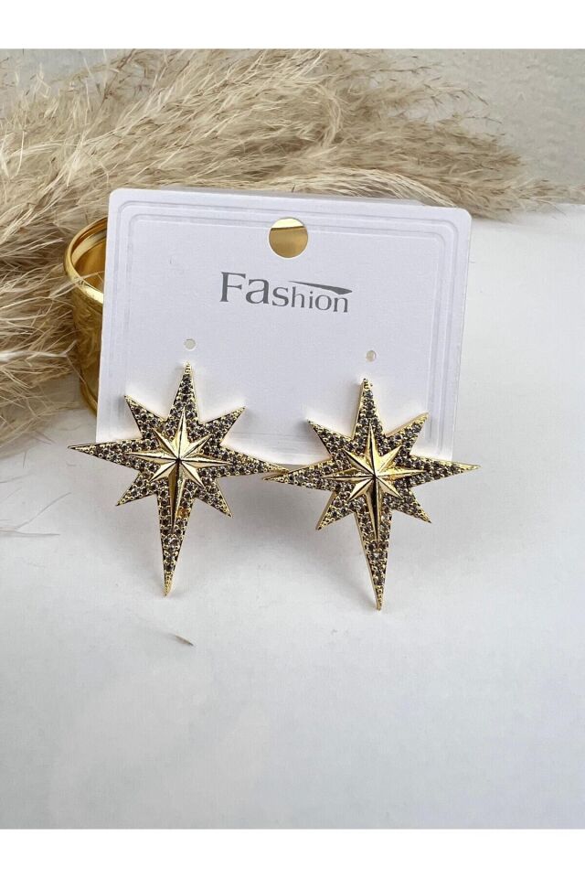 Taşlı Kutup Yıldızı Küpe