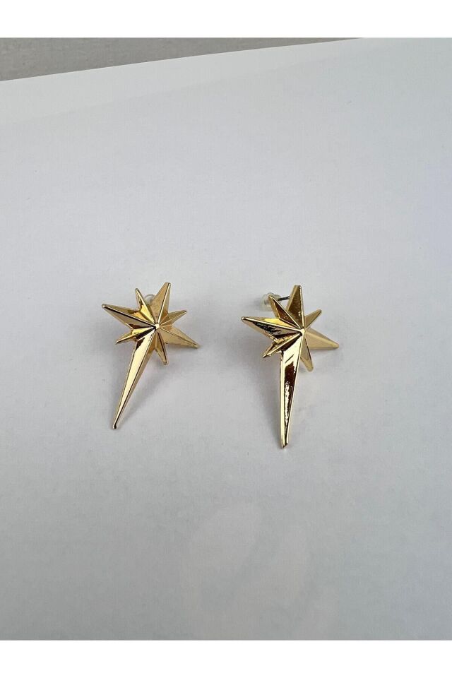 Kutup Yıldızı Gold Renk Küpe