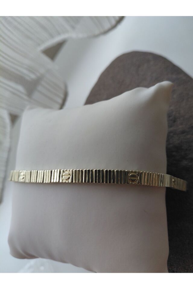 Love Tasarım Kesik Plaka Unisex Kadın Çelik Bileklik Kelepçe