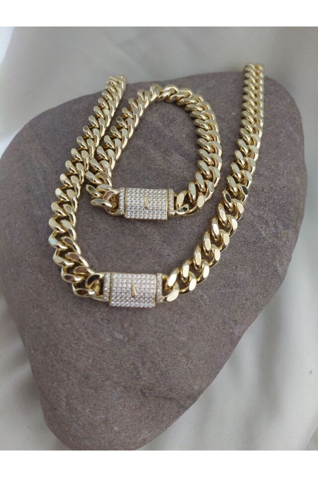 KÜLÇE GRAM MODEL ÇELİK KOLYE GOLD