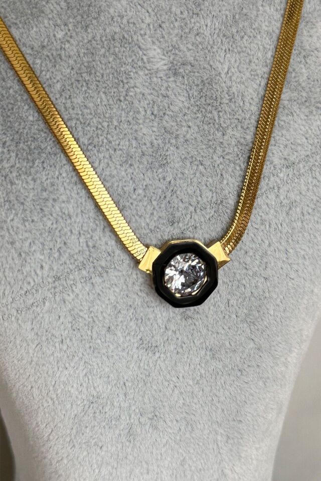 Xuping 14K Gold VIP Double Dorika ve Taş Sıralı Bileklik - 17 CM+2 CM AYARLANABİLİR