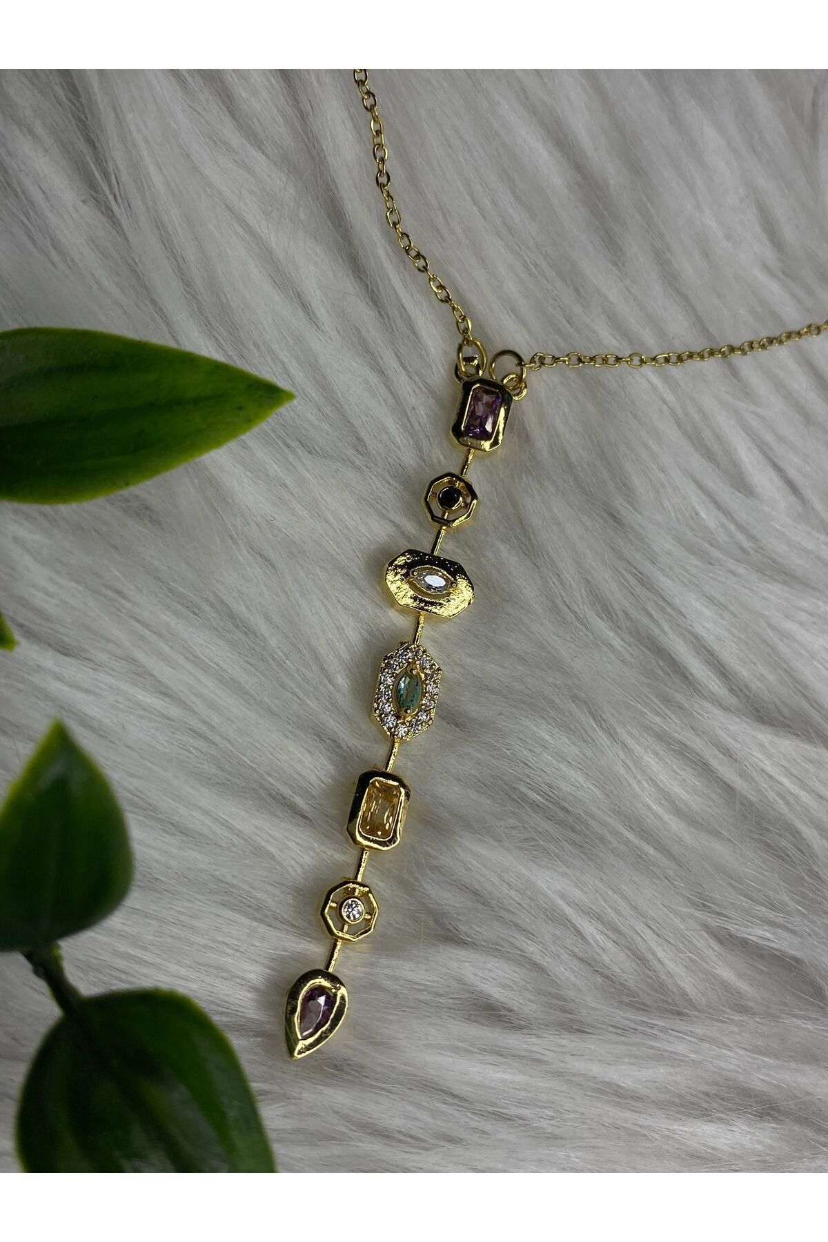 Çelik Yılan Zincir Külçe Kolye Trend Kadın Takı