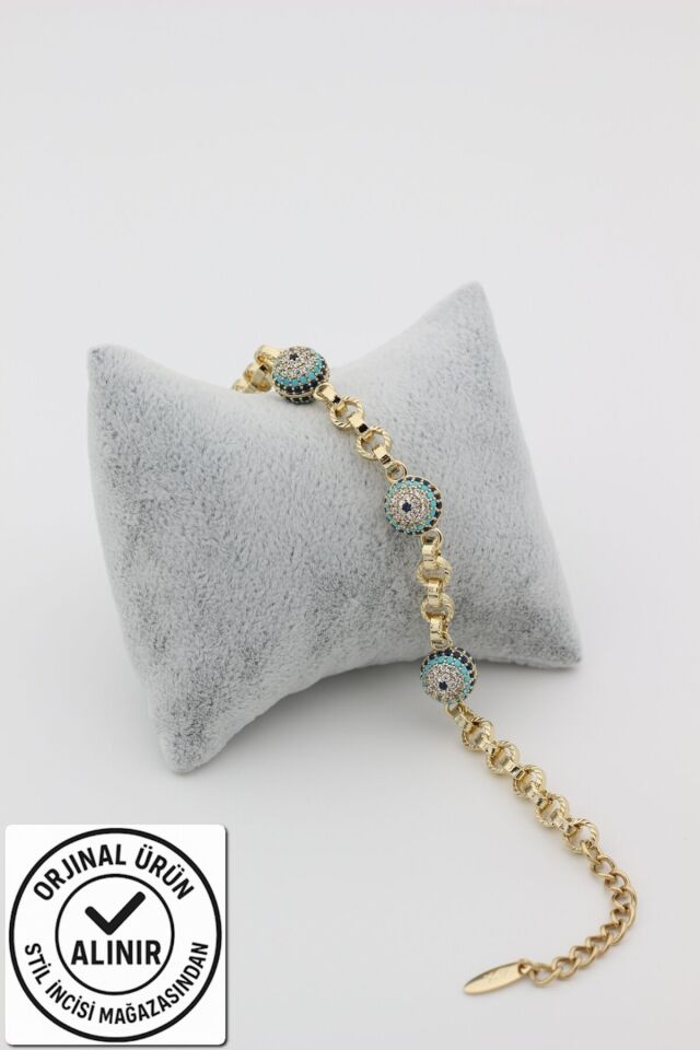 STİL İNCİSİ/XUPING JEWELRY NAZAR BONCUKLU ZİRKON TAŞLI BİLEKLİK