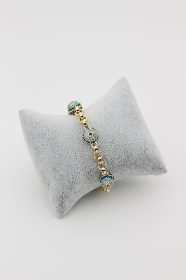 STİL İNCİSİ/XUPING JEWELRY NAZAR BONCUKLU ZİRKON TAŞLI BİLEKLİK
