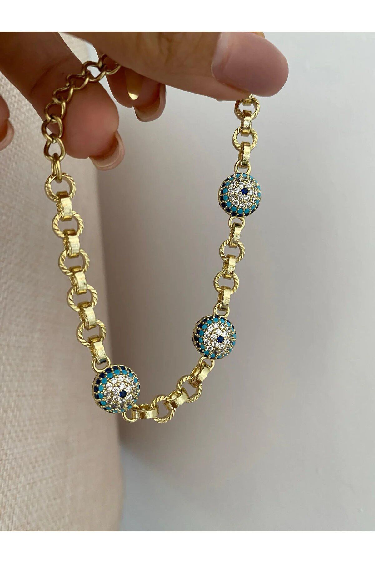 XUping 14K Taşlı Nazar Boncuğu Bilekliği