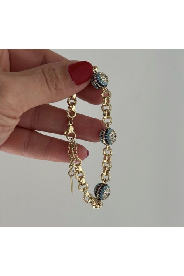 XUping 14K Taşlı Nazar Boncuğu Bilekliği