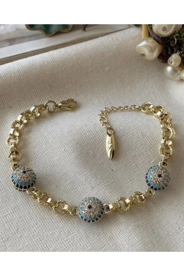 XUping 14K Taşlı Nazar Boncuğu Bilekliği