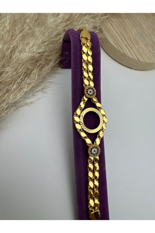 Arpa Model Çeyreklik Nazar Boncuklu Bileklik