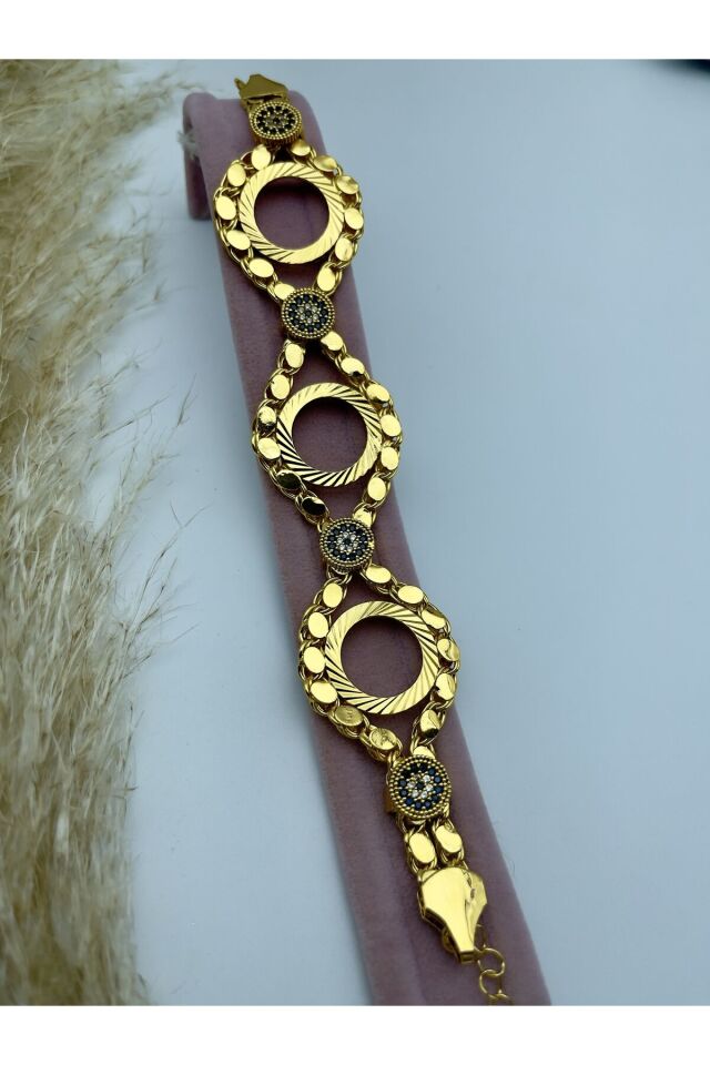 3’lü Arpa Model Nazar Boncuklu Çeyreklik Bileklik