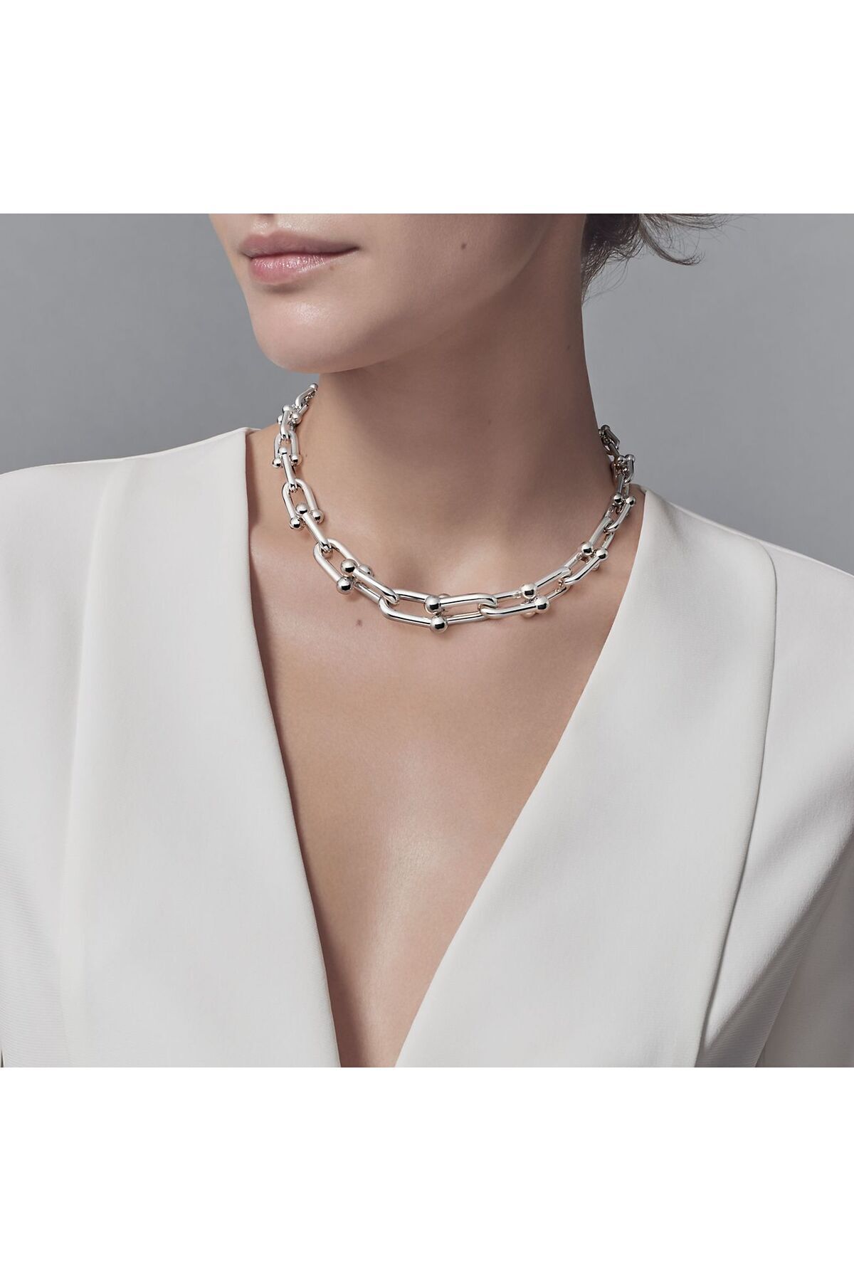 Gümüş Kaplama Tiffany Blanca Zincir Kolye (en 0.9 Cm, Boy 42 Cm, Uzatma 5 Cm)