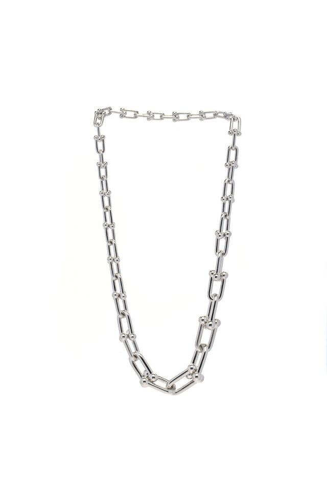 Gümüş Kaplama Tiffany Blanca Zincir Kolye (en 0.9 Cm, Boy 42 Cm, Uzatma 5 Cm)